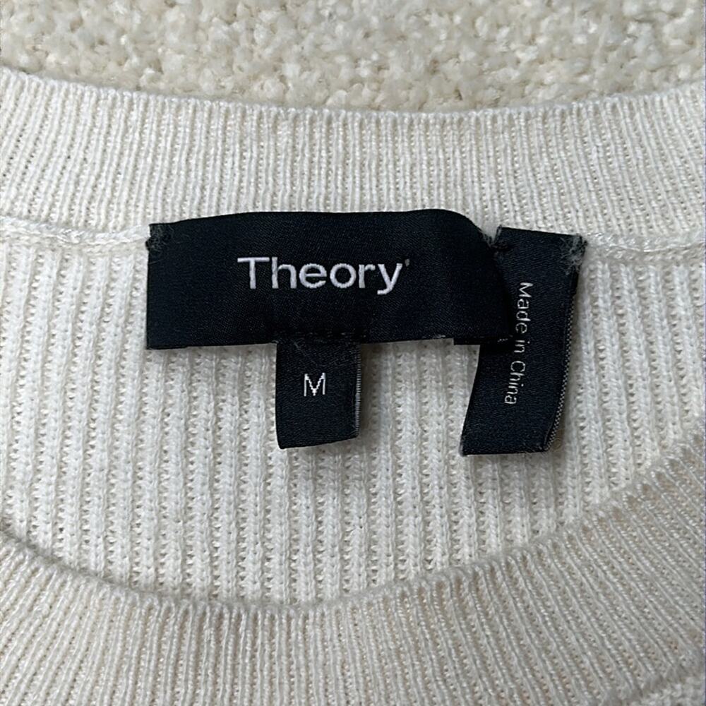 Theory: Cream Ribbed Sweater - Picture 4 of 5